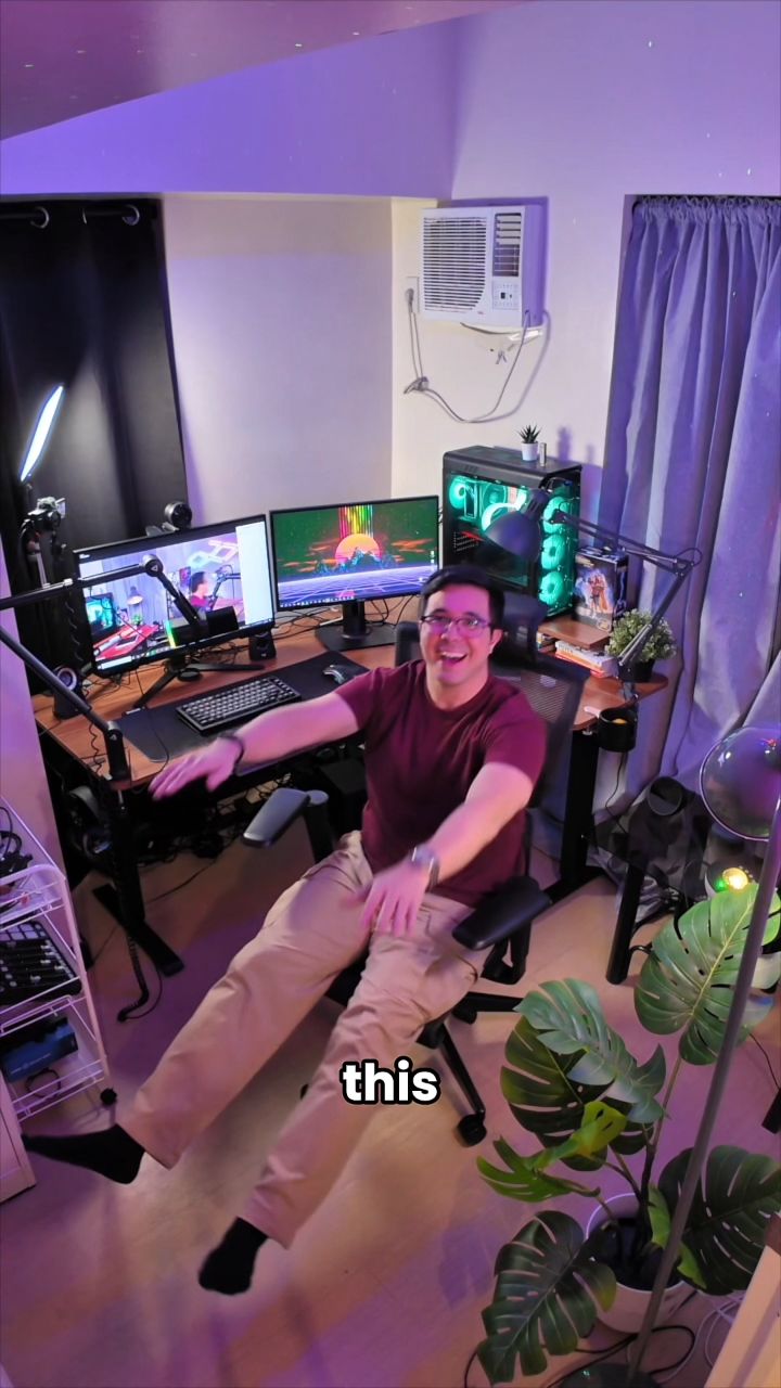 Instagram post by @justinquirino for FIFINEMICROPHONE. Caption reads: Setting up my new gaming / streaming room pt 2!....