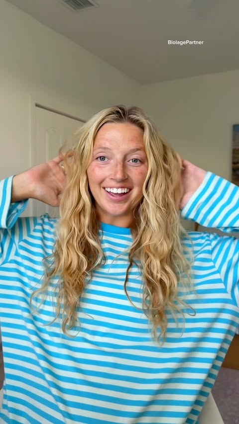 Instagram post by @itsgretawilson for Biolage. Caption reads: [...] your haircare routine 🤩✨Shop my @biolage....