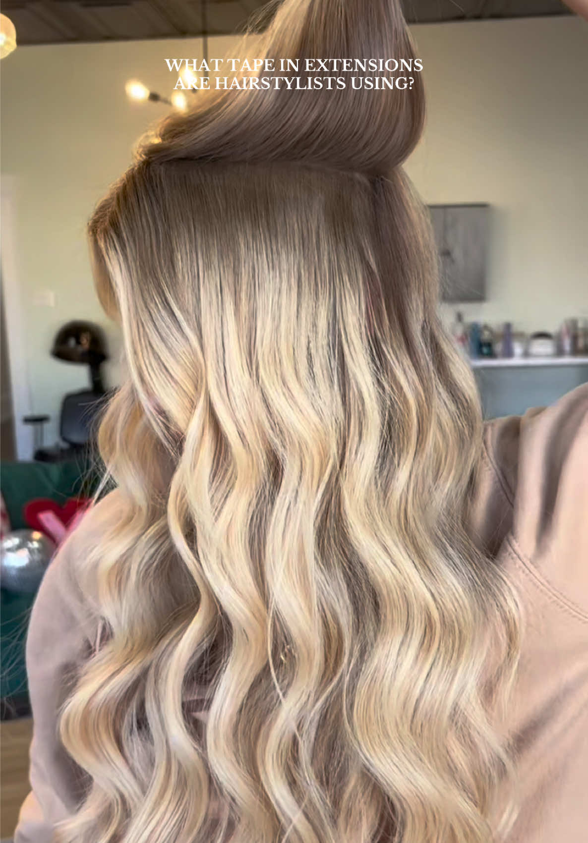 TikTok post by @emmagracerasp for Endaring Hair. Caption reads: Tape-in WEFT extension install with @Endaring Hair....
