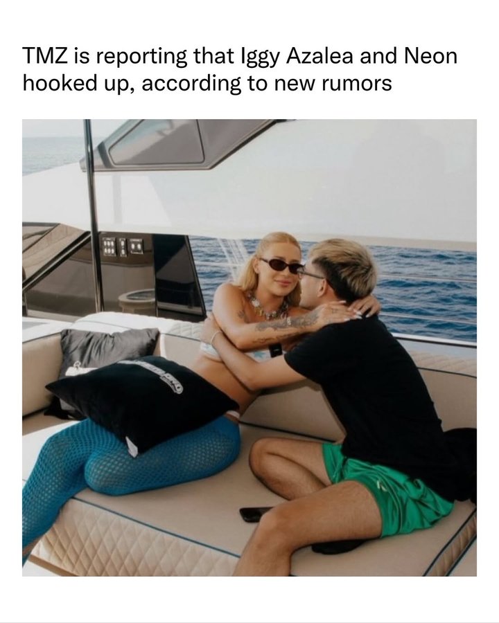 Instagram post by @hoodclips for Twitch. Caption reads: TMZ reports that #iggyazalea and #n3on hooked up....