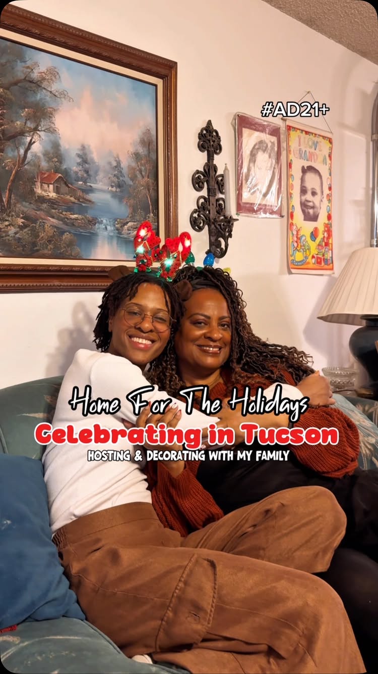 Instagram post by @aieshabeasley for Heineken US. Caption reads: ✨Family, laughter, and holiday cheer—what more....