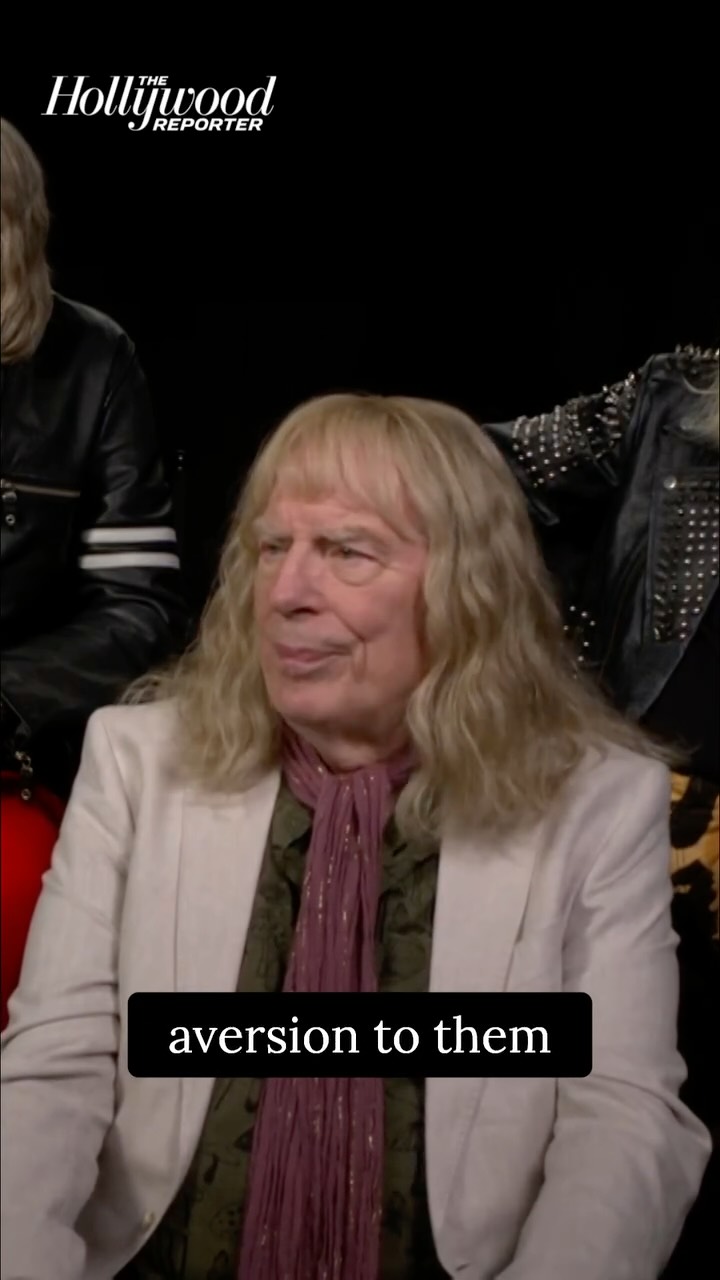 Instagram post by @coyjandreau for Hollywood Reporter. Caption reads: #SpinalTap shares their advice for fellow British....