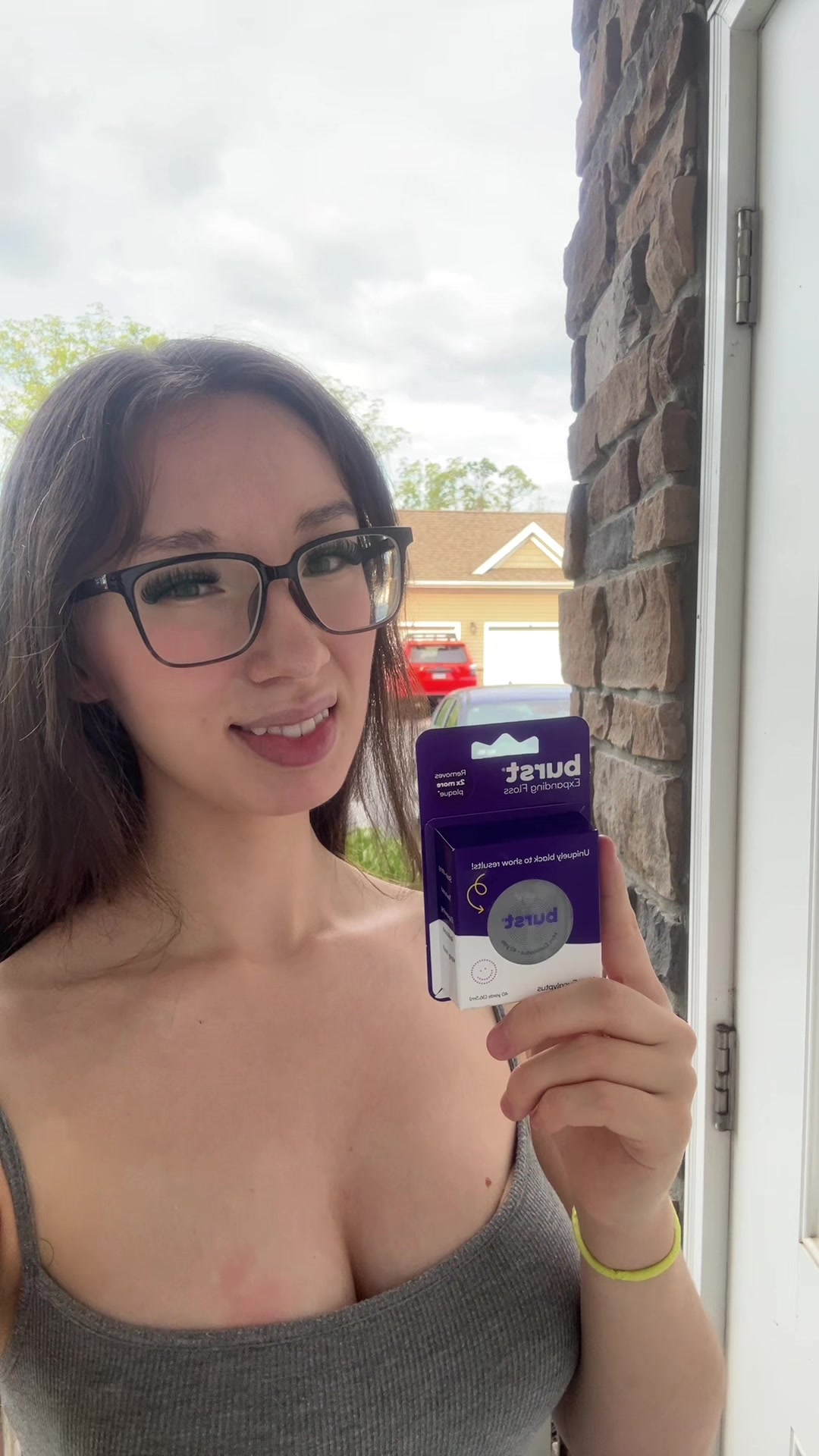 TikTok post by @bela.sky for Burst Oral Care. Caption reads: @BURST Oral Care .