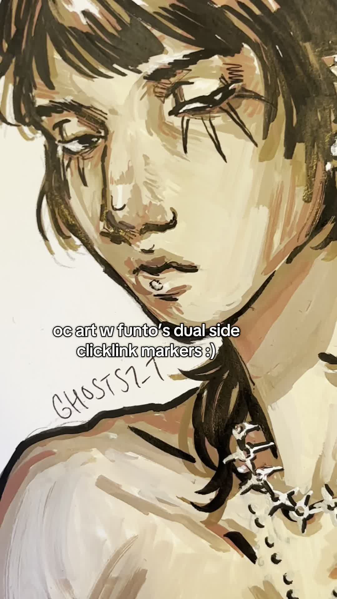 TikTok post by @ghosts7_7 for FuntoArt. Caption reads: first time seeing this type of marker n i love it....