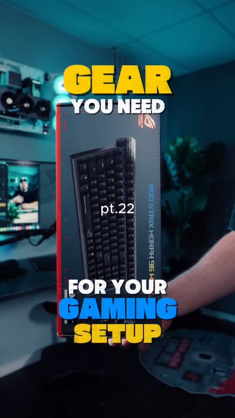 Instagram post by @crayytech for Republic of Gamers. Caption reads: Gear you need pt.22: Asus Rog Strix Morph 96....