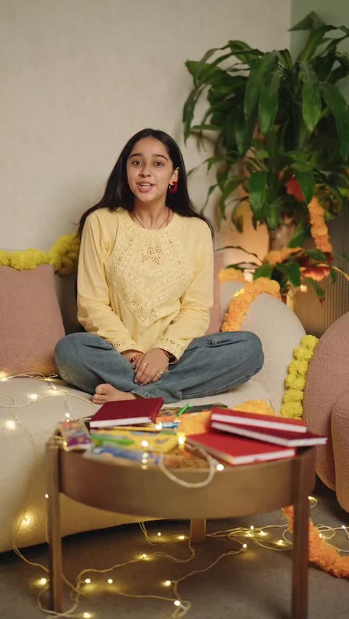 Instagram post by @deshnadugad5 for Youva stationery. Caption reads: Wrapping the warmth of Bhai Dooj in words, light,....