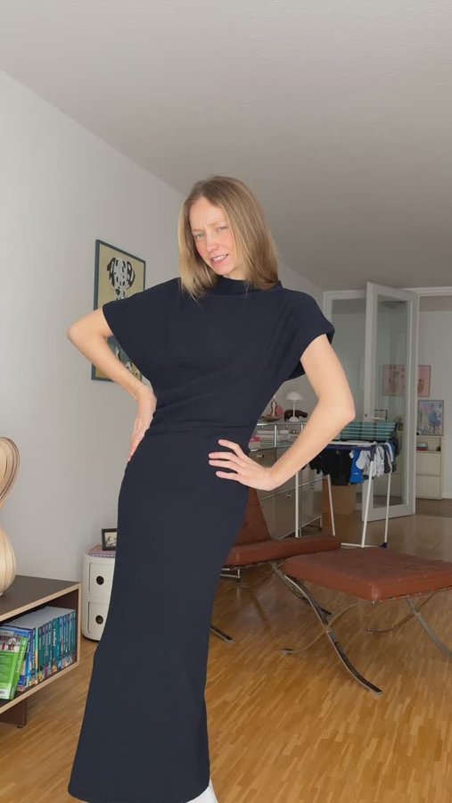 Instagram post by @holylora for Soeur. Caption reads: attention: rare occasion of me wearing a dress👀....