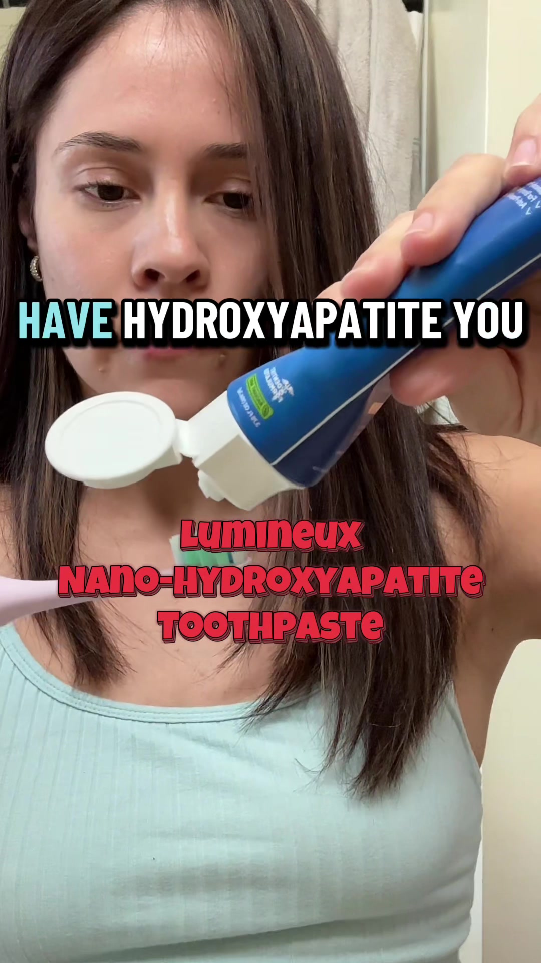 TikTok post by @karenslifeandworkouts for Lumineux. Caption reads: Made for us ladies 💕@Lumineux #hydroxyapatite.