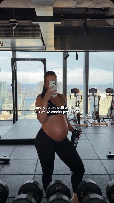 Instagram post by @jessicaolie for Esn. Caption reads: 32 weeks pregnant and so grateful to be able to....