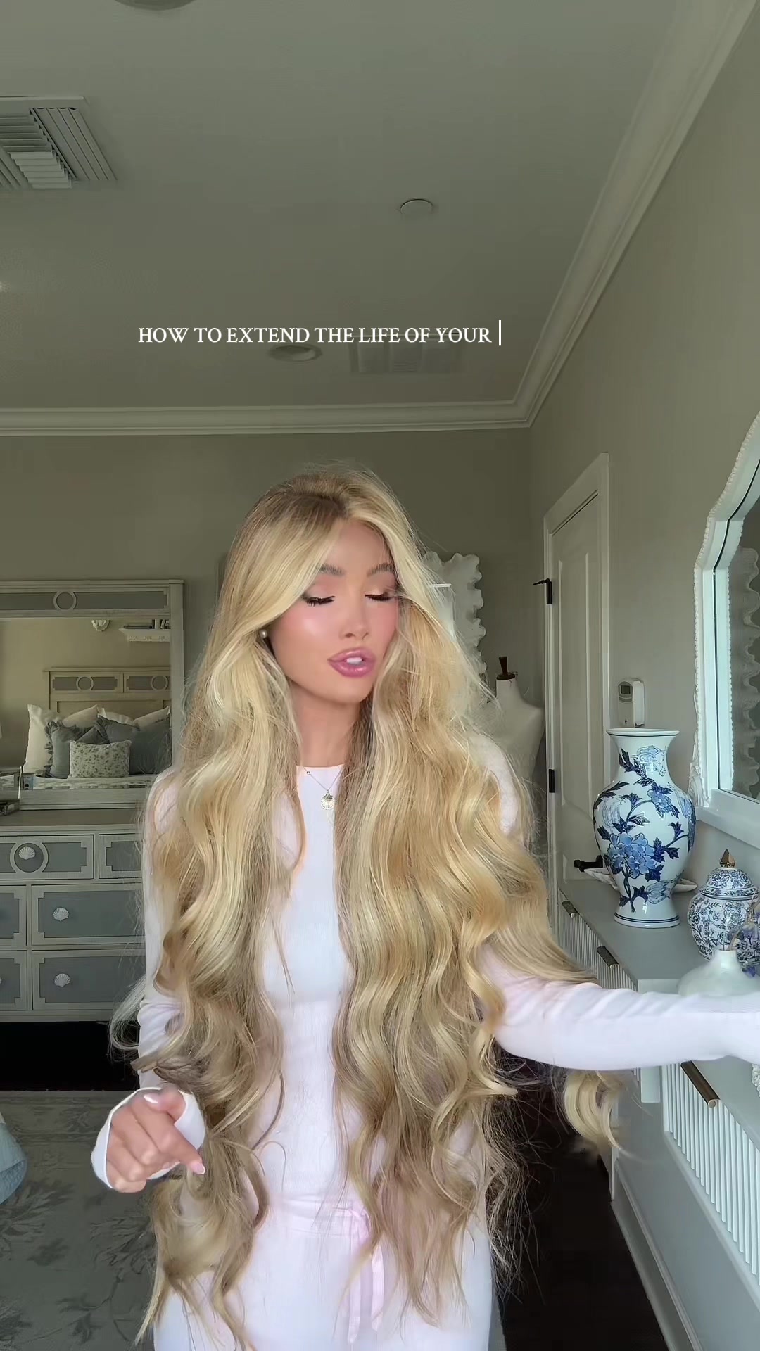 TikTok post by @katerina.rozmajzl for Amika. Caption reads: Feels like a hair wash day @amika✨ available now....