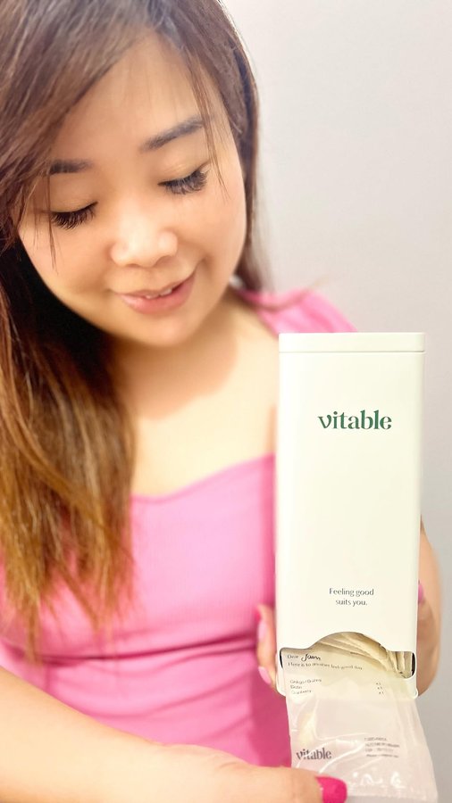 Instagram post by @jo_keting for Vitable. Caption reads: Multi-Vitamins, Minerals, Oils, Proteins, Eastern,....