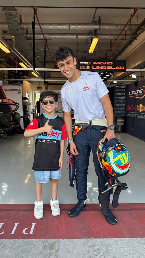 Instagram post by @yousefalkhayat7 for Oracle Red Bull Racing. Caption reads: Happy to witness the victory of @arvid.lindblad in....