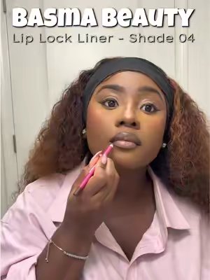 TikTok post by @neferdede for BASMA Beauty. Caption reads: [...] liner that actually stays put?? 💋 @BASMA....