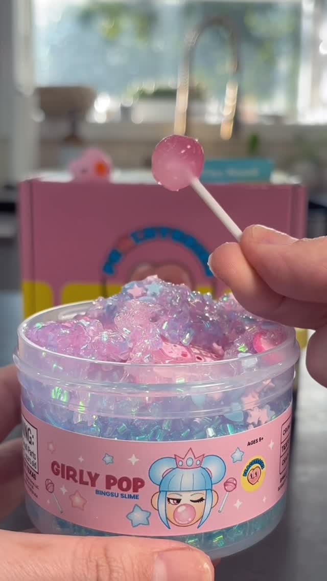 Instagram post by @lilycollects_ for Peachybbies. Caption reads: unboxing some relaxing slimes from @peachybbies....