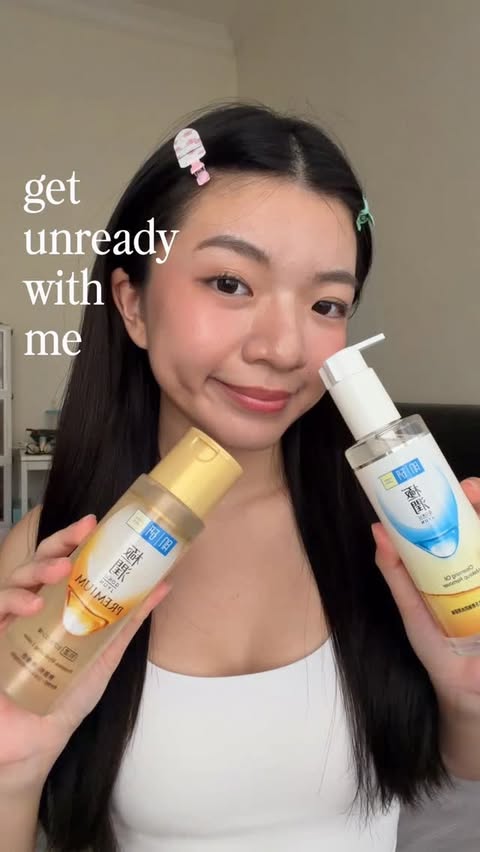 Instagram post by @wongweisyuen for Hada Labo Singapore. Caption reads: get unready with me after my pilates class🩰🪞....