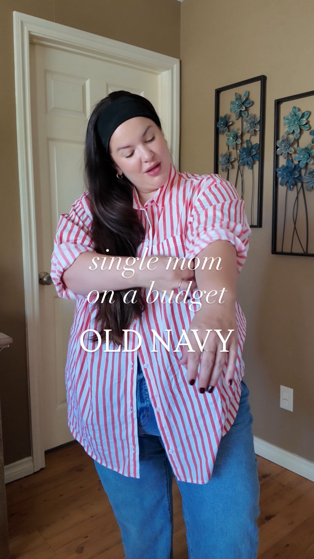 Instagram post by @nataliemeansnice for Old Navy. Caption reads: i’ve been desperately trying to navigate finding....