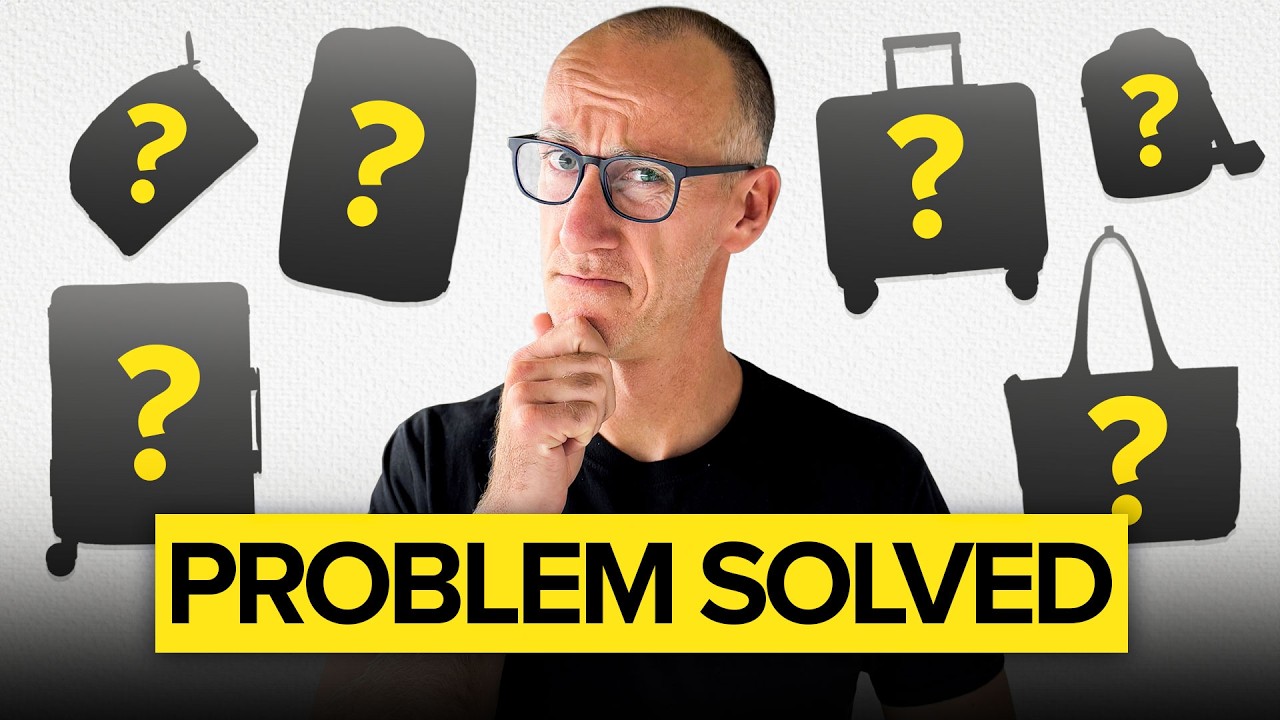 YouTube post by @JustBookedIt for Matador Equipment. Caption reads: 6 Unique Travel Bags That Solve Problems You....