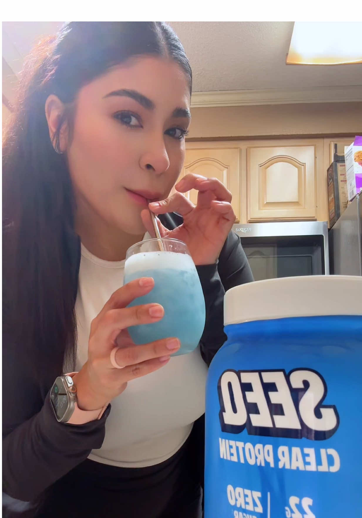 TikTok post by @yajaira.bermudez for SEEQ SUPPLY. Caption reads: Hitting my protein goals just got so much more....