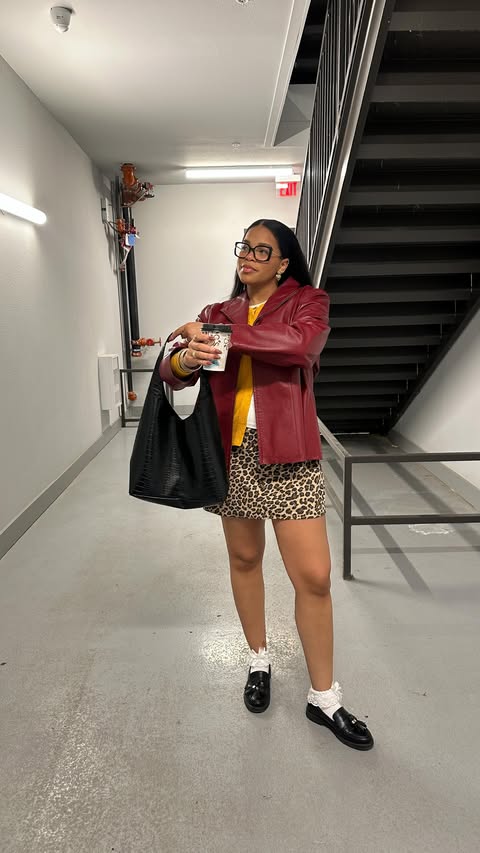 Instagram post by @thejasminehenry for JustFab. Caption reads: [...] #thriftstyle #thriftstorefind....