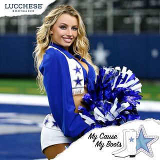 Instagram post by @kleinepowell for Lucchese. Caption reads: [...] Dementia Awareness

#MyCauseMyBoots |....