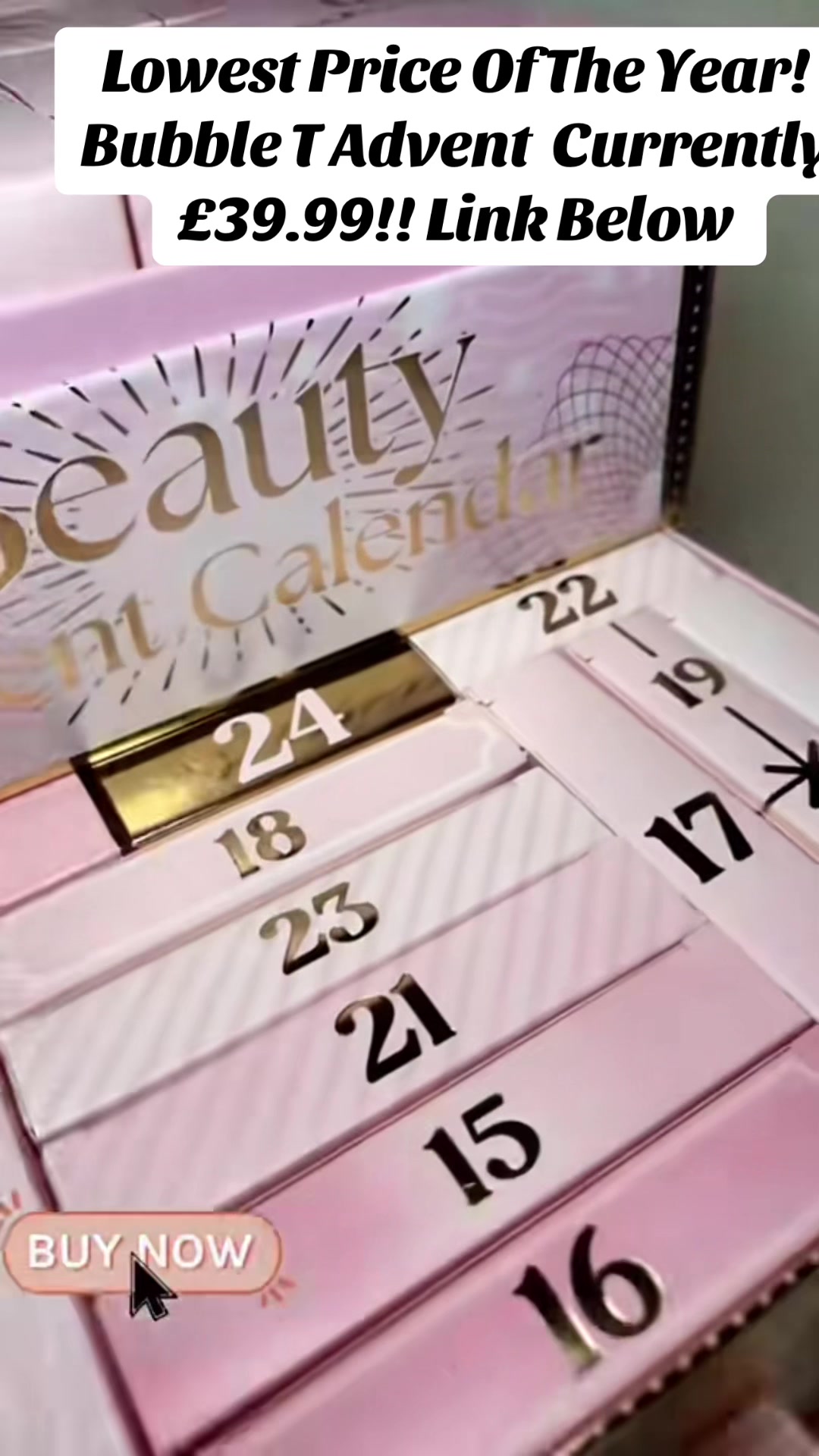 TikTok post by @megdawg91 for Bubble T Cosmetics. Caption reads: [...] #beauty #advent @Bubble T Cosmetics.