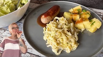 YouTube post by @Zaubernixe for Mainpunkt. Caption reads: Creamed pointed cabbage.