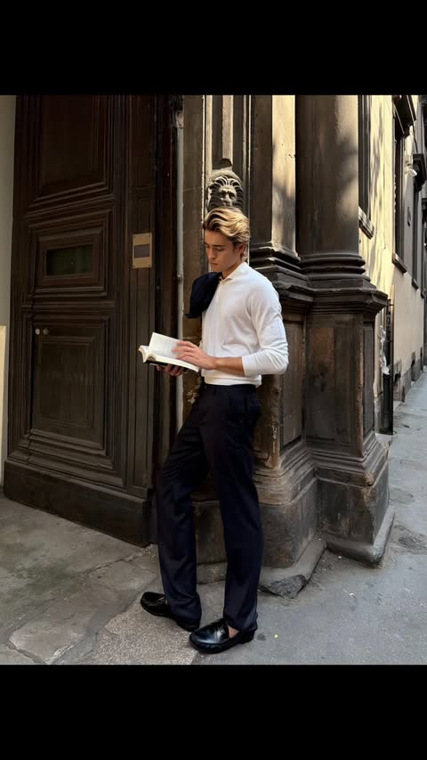 Instagram post by @ryryprevedel for Falconeri. Caption reads: [...] tailoring for days in the city....
