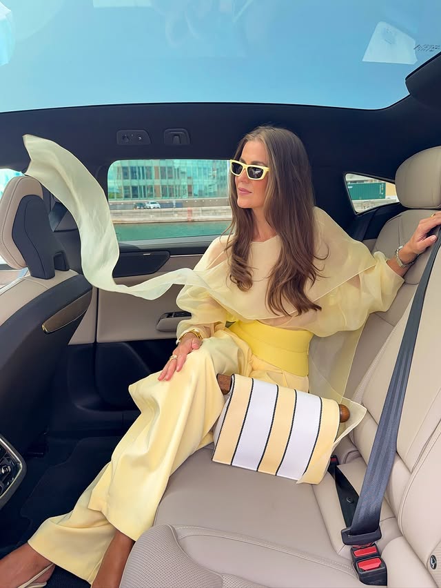 Instagram post by @ninasandbech for Volvo Cars. Caption reads: AD. Driving around in style with @volvocarno !....