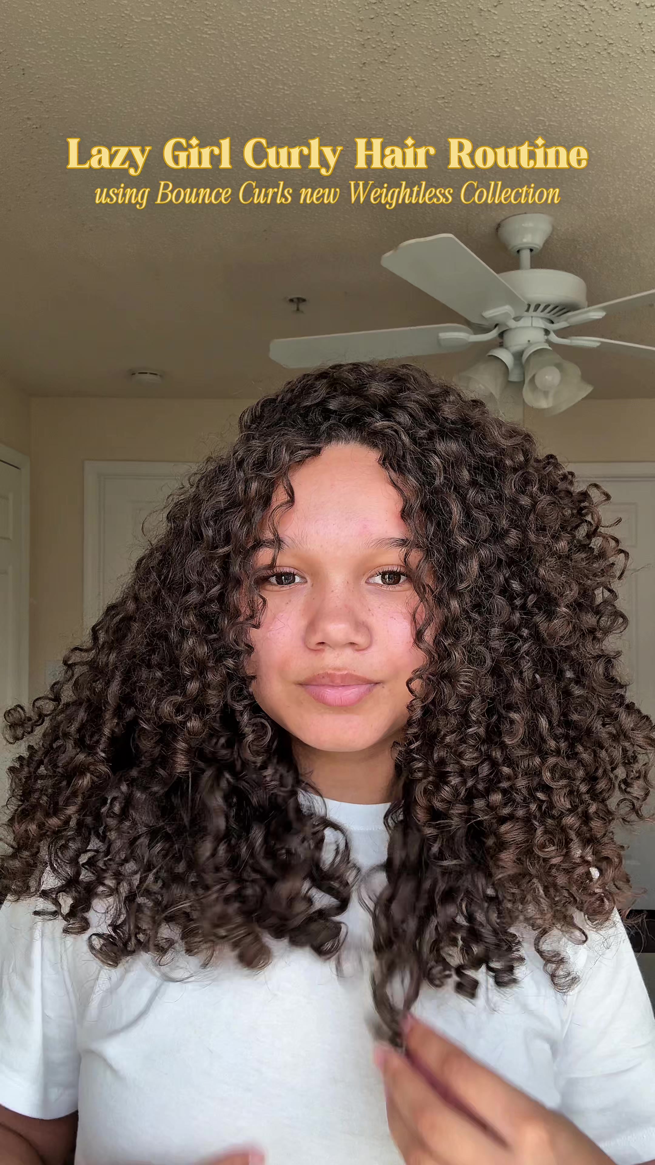 TikTok post by @sydscurlsss for BounceCurl. Caption reads: [...] for that lightweight look. #BounceCurl....