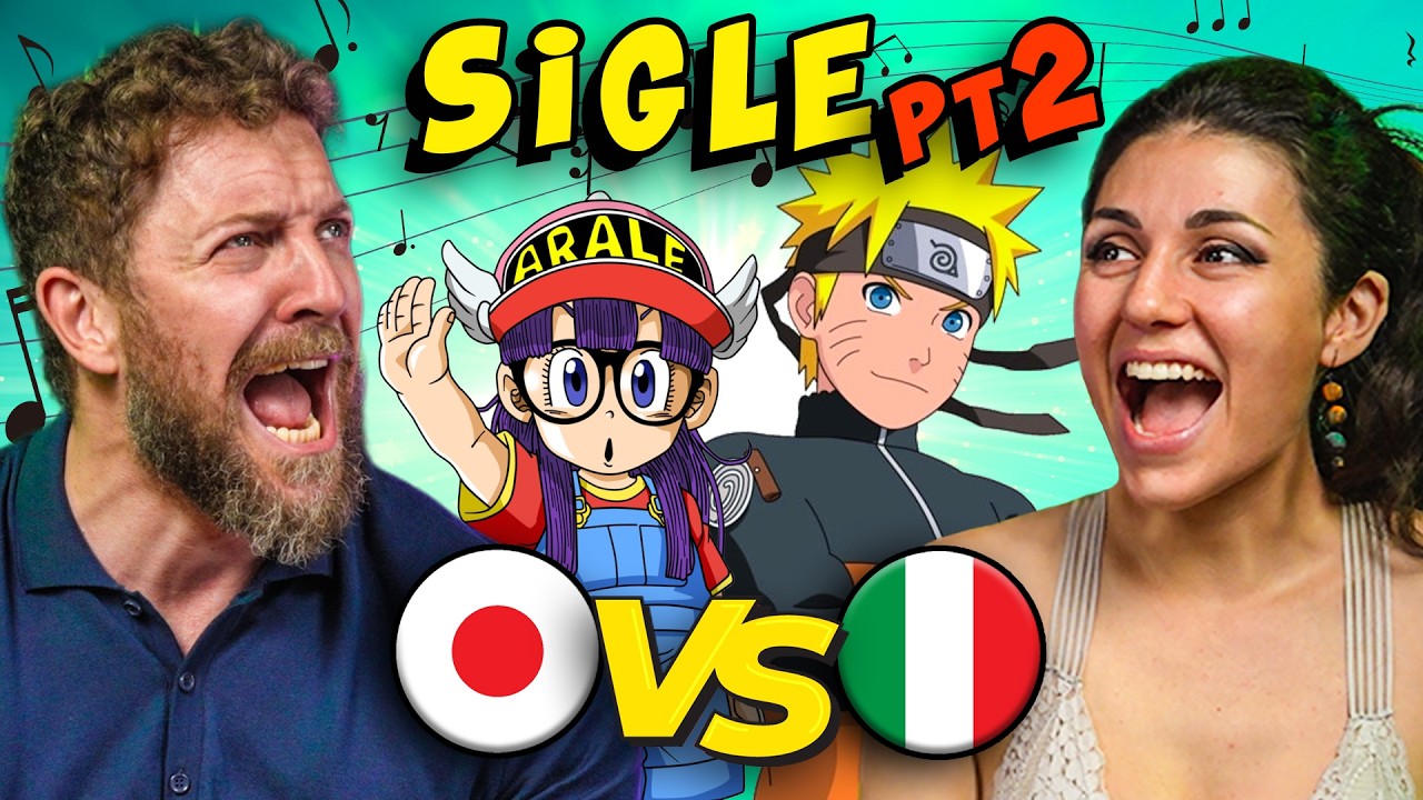 YouTube post by @TheMerluzz for TM Trade. Caption reads: JAPAN VS. ITALY: Who has the BEST THEME SONGS?.