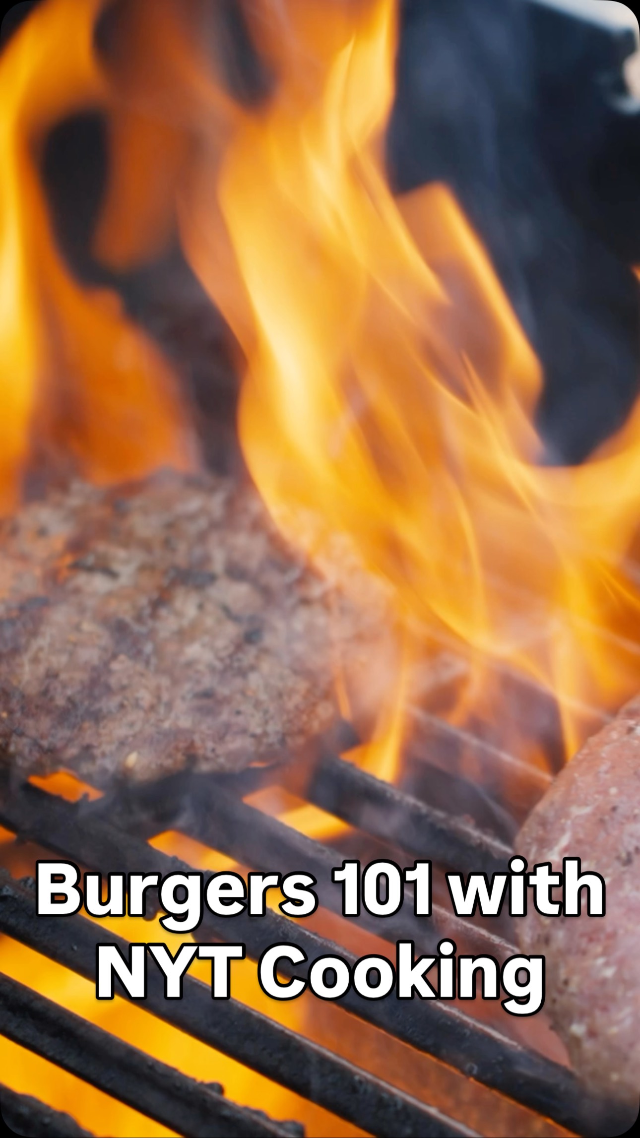 Instagram post by @kenjilopezalt for NYT Cooking. Caption reads: Check out my burgers 101 video and article with....