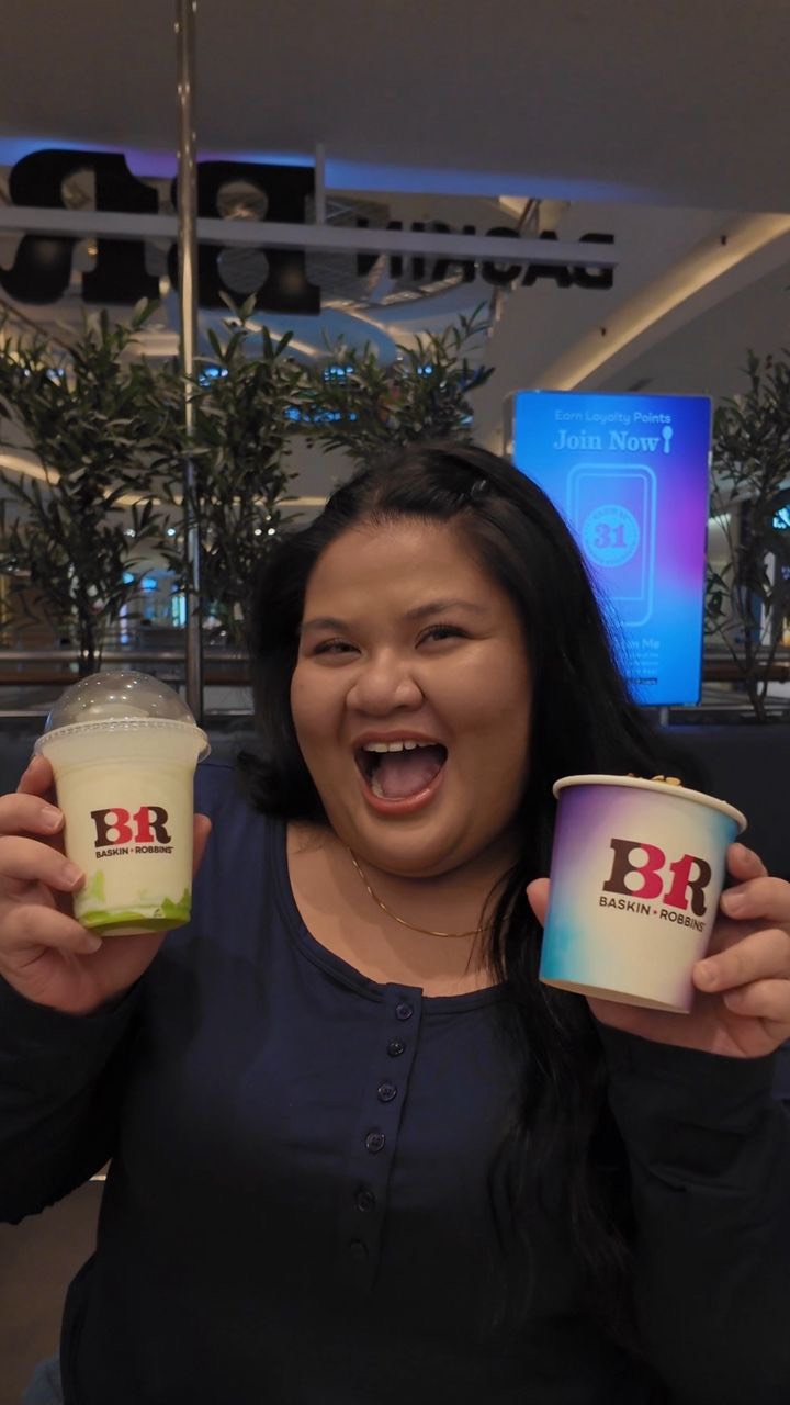 Instagram post by @elyshiaabegail for Baskin-Robbins. Caption reads: [...] nak try, pergi lah try sendiri dekat....