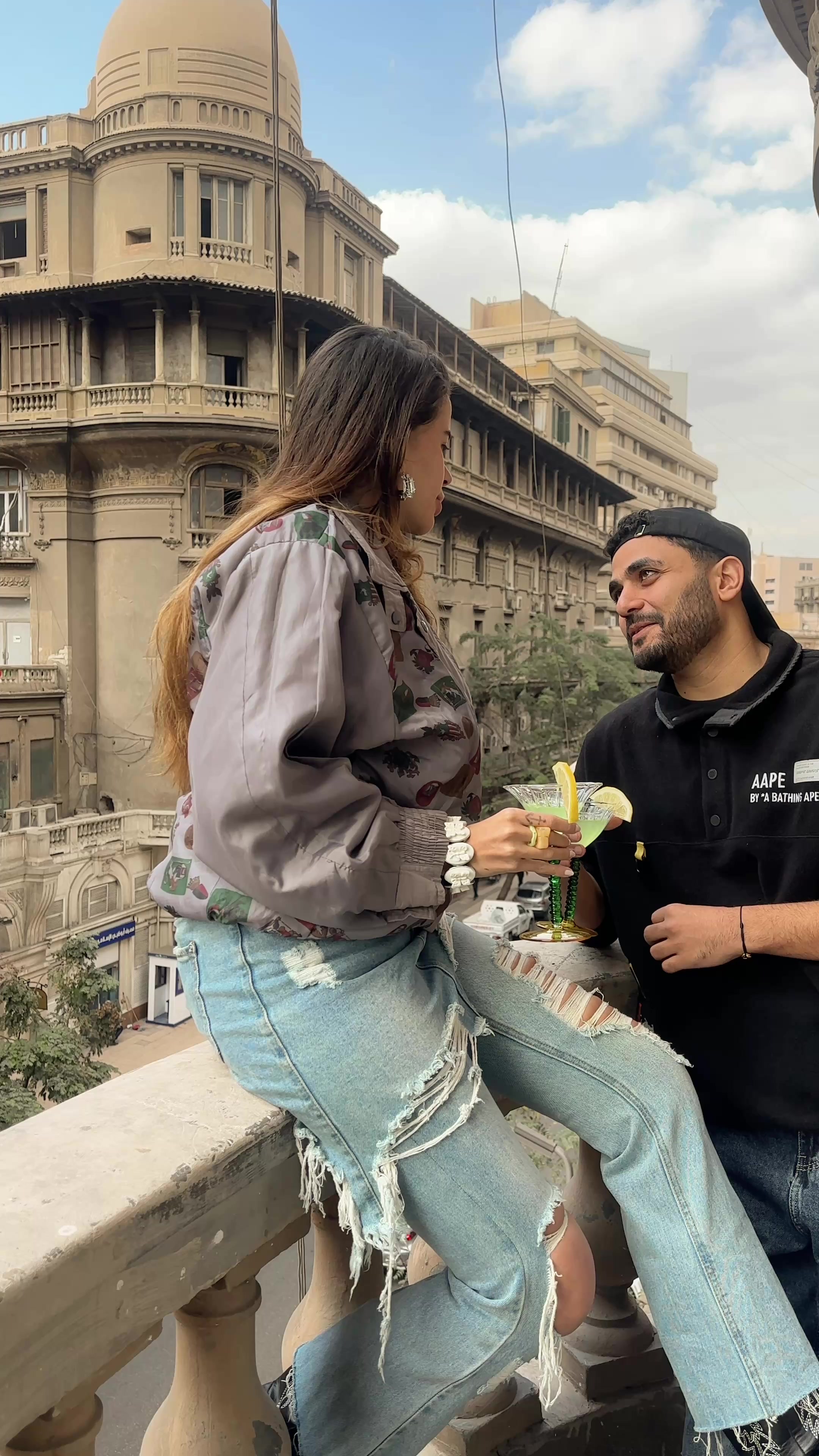 TikTok post by @yasminaeyadd for Schweppes. Caption reads: [...] Martini please 🍸✨ #BornSocial #Ad....