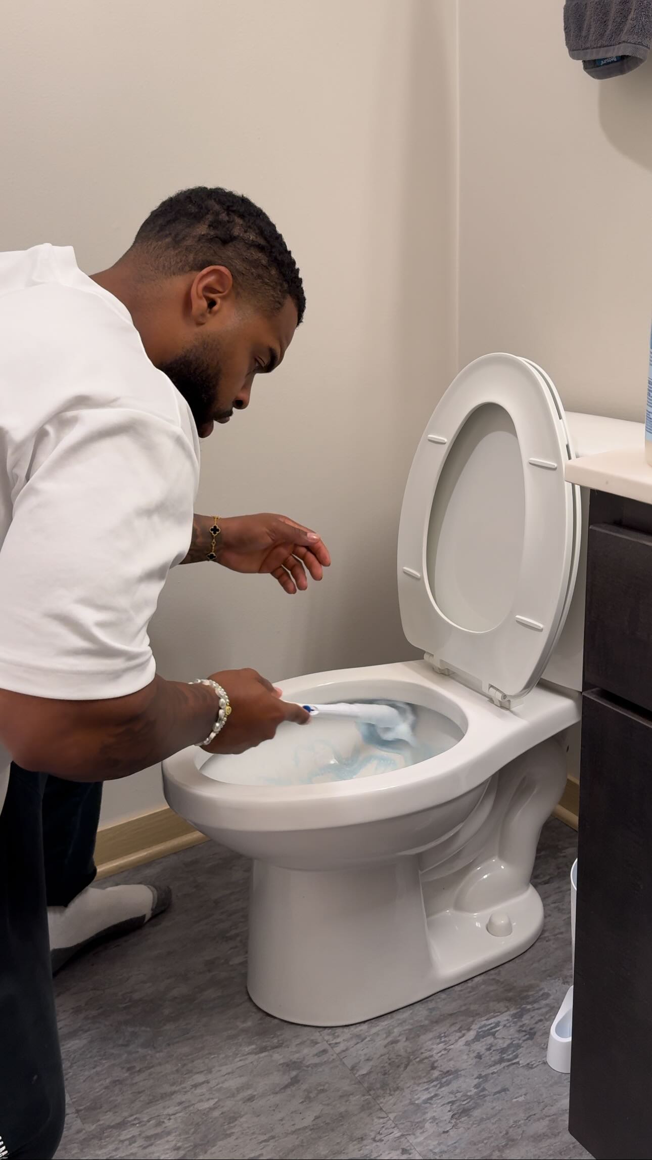 Instagram post by @drewwalls10 for Clorox. Caption reads: #ad Cleaning your toilet just became easy! With....