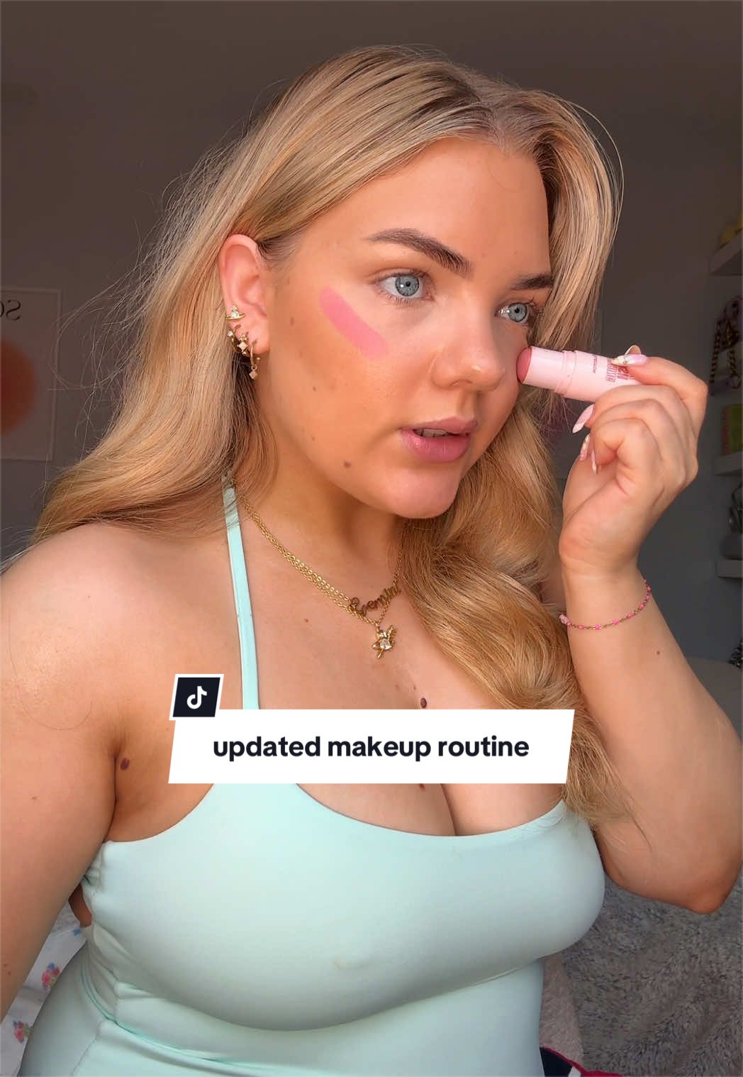 TikTok post by @kayteeroe for MADE BY MITCHELL. Caption reads: [...] @Max Factor @NARS Cosmetics....