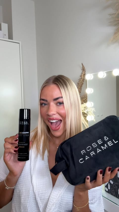 Instagram post by @teganinsleyox for Rose & Caramel. Caption reads: Run do not walk... @roseandcaramel new Deluxe....