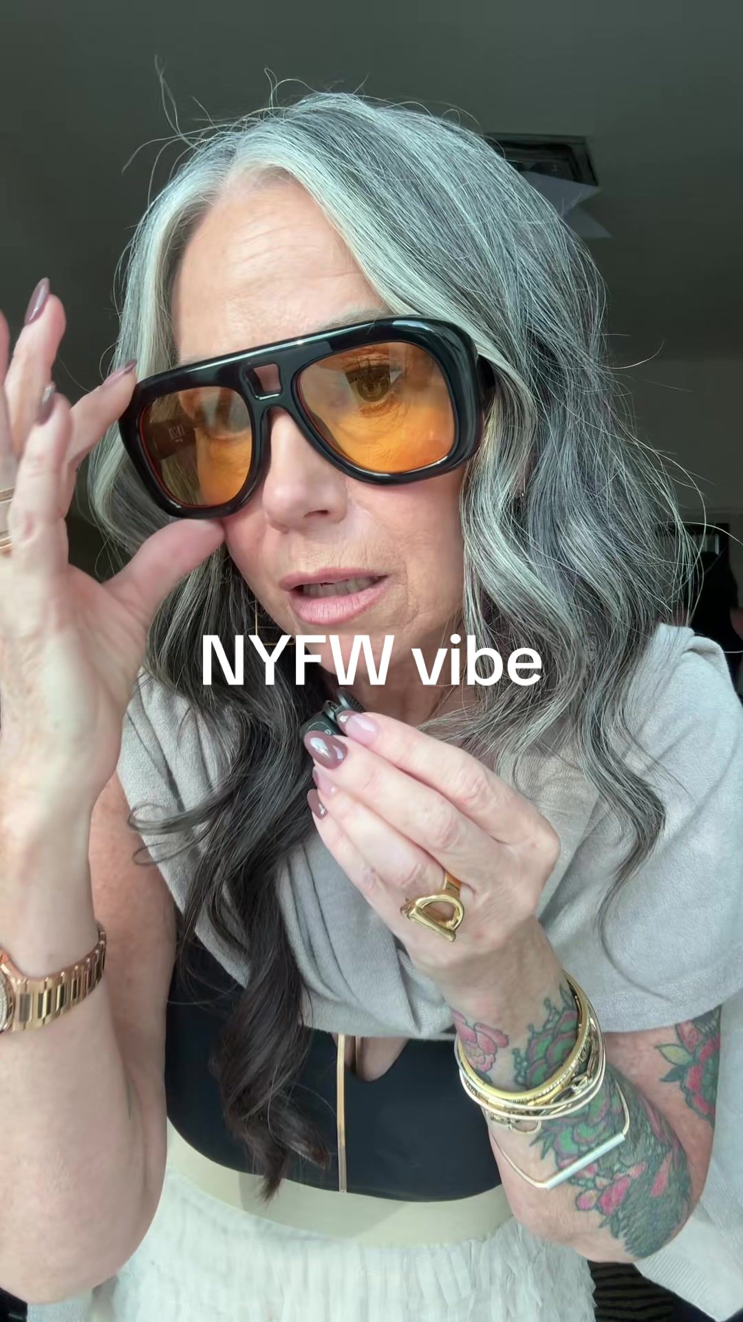 TikTok post by @aestheticaleestyled for DEZI. Caption reads: @DEZI EYEWEAR instant cool vibe and [...].