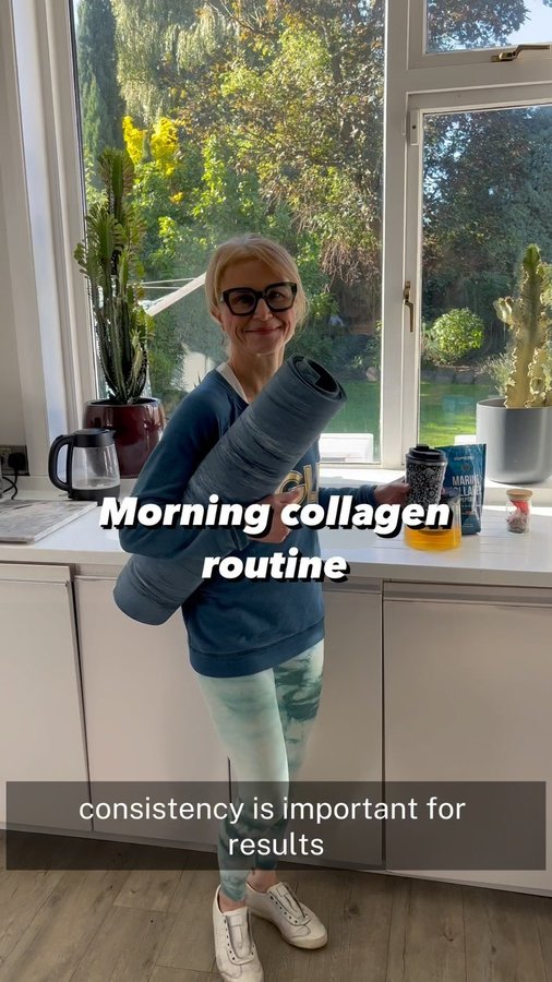 Instagram post by @victoriawoodhall for Correxiko. Caption reads: My east morning collagen routine 💪💕

As a health....