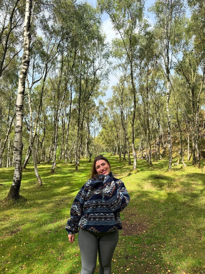 Instagram post by @millieelizabell for Saltrock. Caption reads: This silver birch woodland has to be the most....