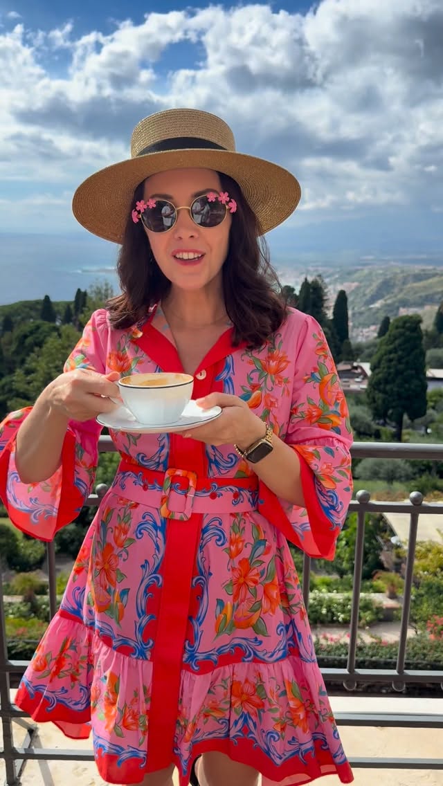 Instagram post by @historyinhighheels for FARM Rio. Caption reads: Another audio that I HAD to use 🤣

#sicily....