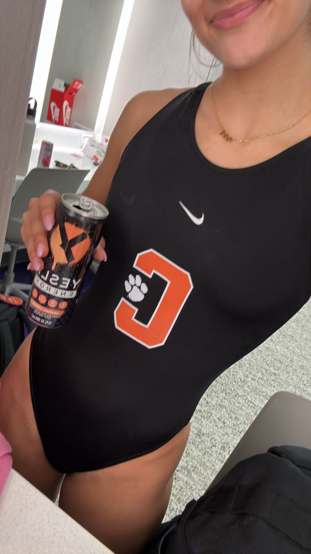 Instagram post by @trin.webb for Yesly Water. Caption reads: Come spend a DITL with me and @drinkyesly ⚡️🧡....