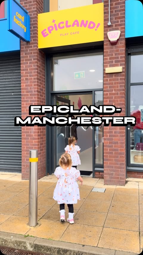 Instagram post by @the.family.from.yorkshire for Social Mums. Caption reads: 🍬 EPICLAND- MANCHESTER 🍬 Without a doubt, the....
