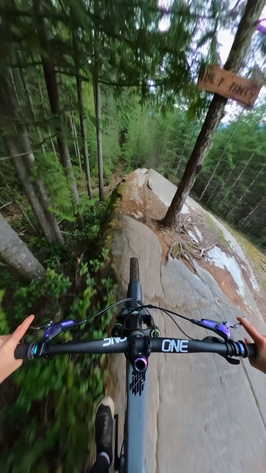 Instagram post by @remymetailler for Backcountry. Caption reads: Speeding on this classic Squamish trail. Do you....