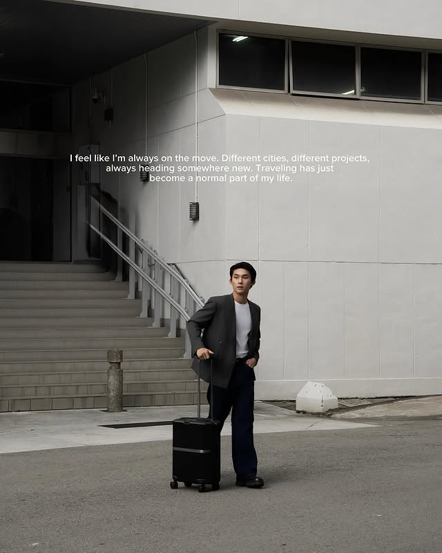 Instagram post by @ddavideunghao for SAMSONITE. Caption reads: [...] from now till 3 May 2026, at all Samsonite....