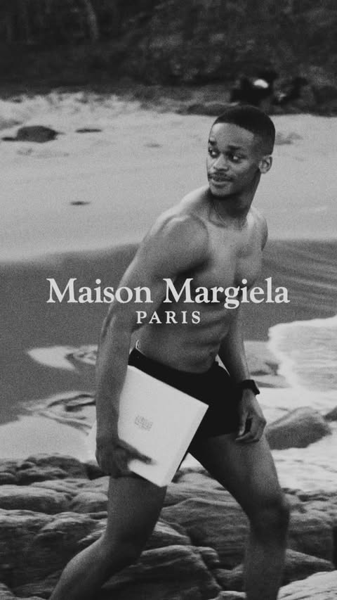 Instagram post by @sabelosenkosi.mathonsi for Maison Margiela Fragrances. Caption reads: [...] Chasing Sunsets Mango from....