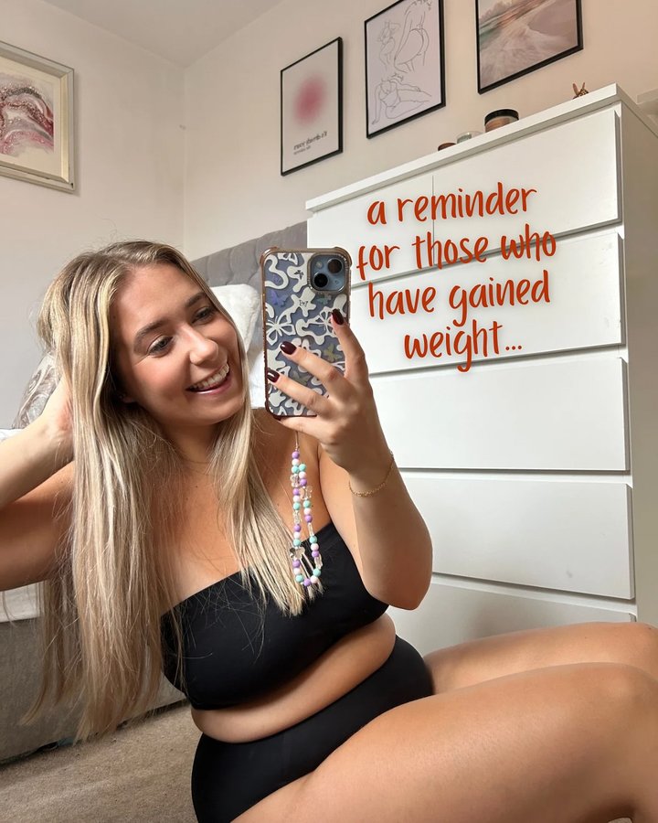 Instagram post by @vickireckless for Truekind. Caption reads: Just like the leaves change, our bodies do too....