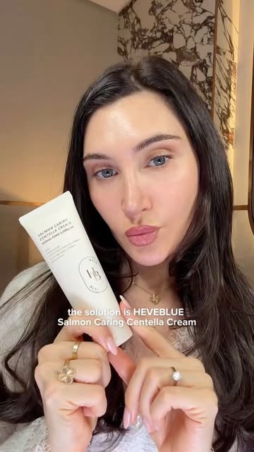 Instagram post by @chriena for HEVEBLUE. Caption reads: [...] secret: it’s all about skin prep!....