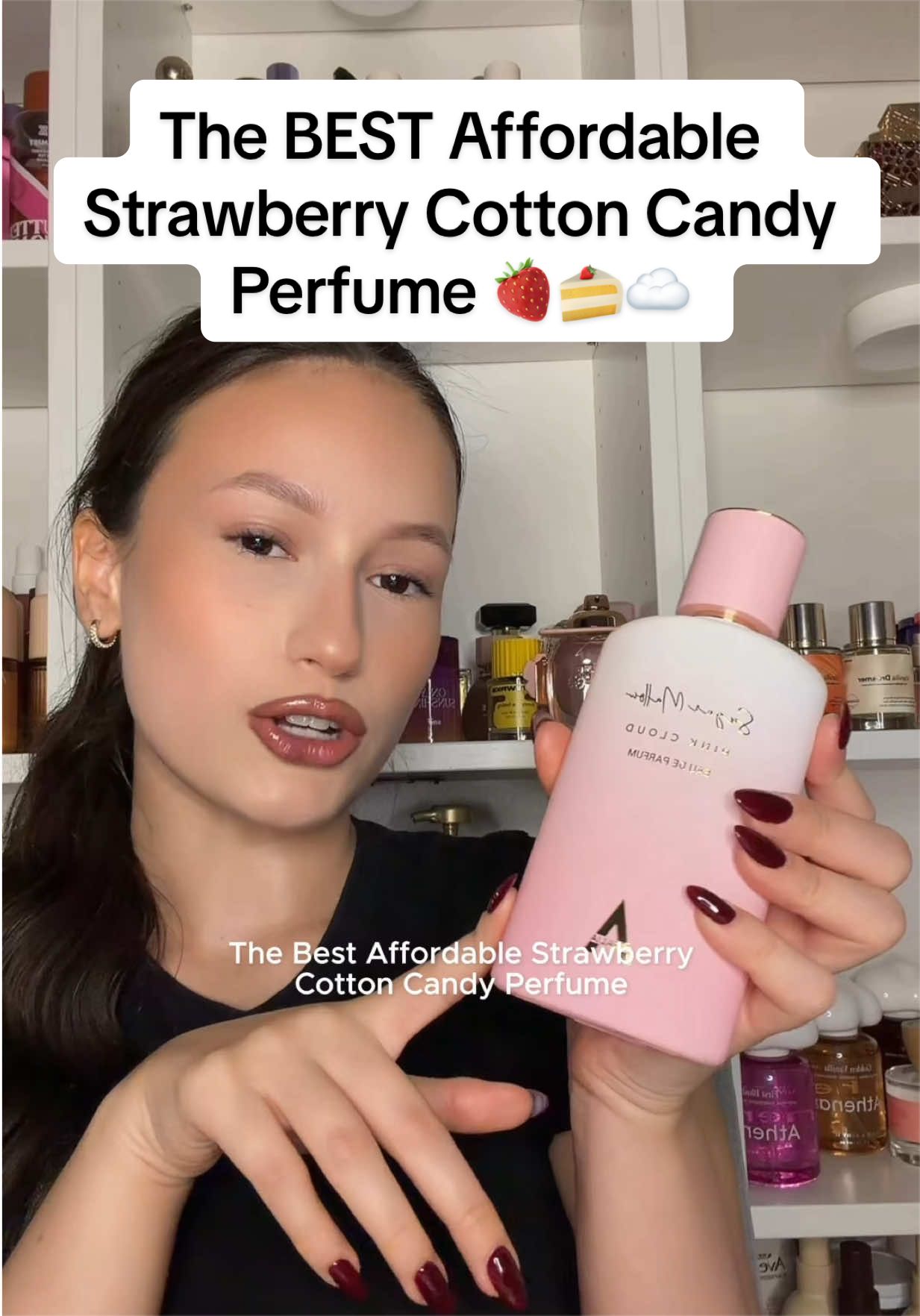 TikTok post by @anasfragranceoutlet for Atralia Perfumes. Caption reads: [...] #fyp #fragrancetiktok @ATRALIA PERFUMES USA.