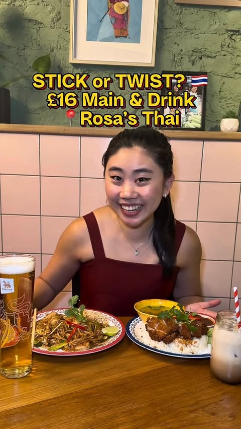 Instagram post by @londonfoodieexpat for Rosa's Thai. Caption reads: [...] offer, visit The Thai Twist link in....