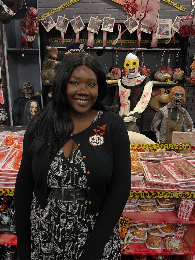 Instagram post by @clarkes_capers for Hell Bunny. Caption reads: The biggest Halloween shop in the UK is now open....